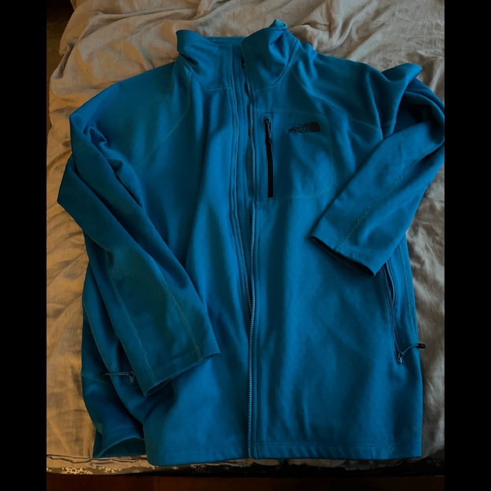 North Face Mens large teal lightweight zip up